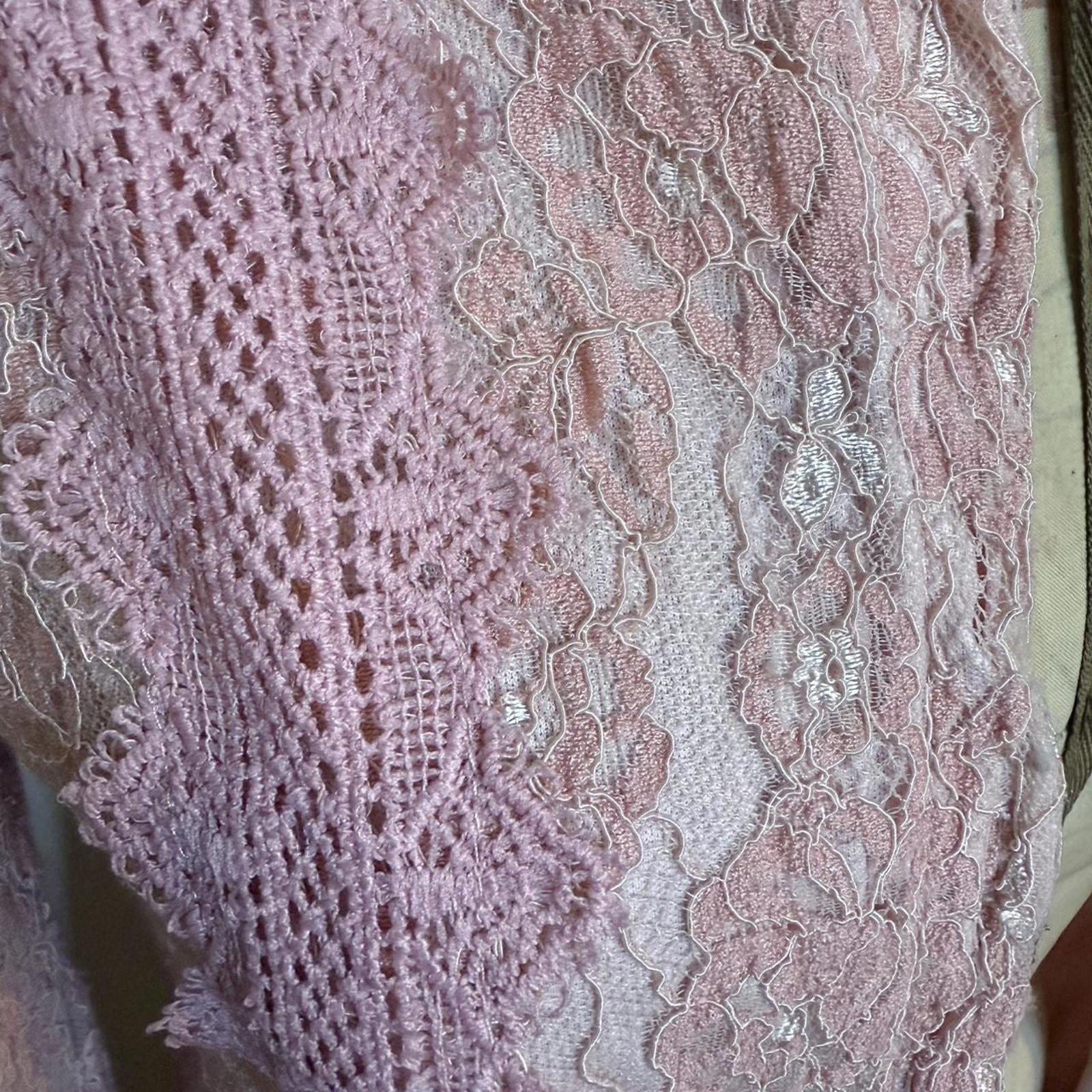 Ticosa Pink Lace Button Up Blouse Size M