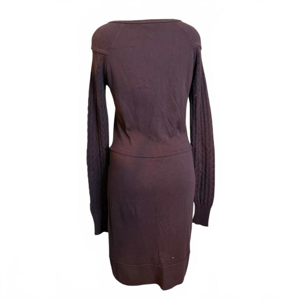 Patrizia Pepe Brown Long Sleeve Dress Size S