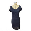Isaac Mizrahi Black Lace Short Sleeve Bodycon Dress