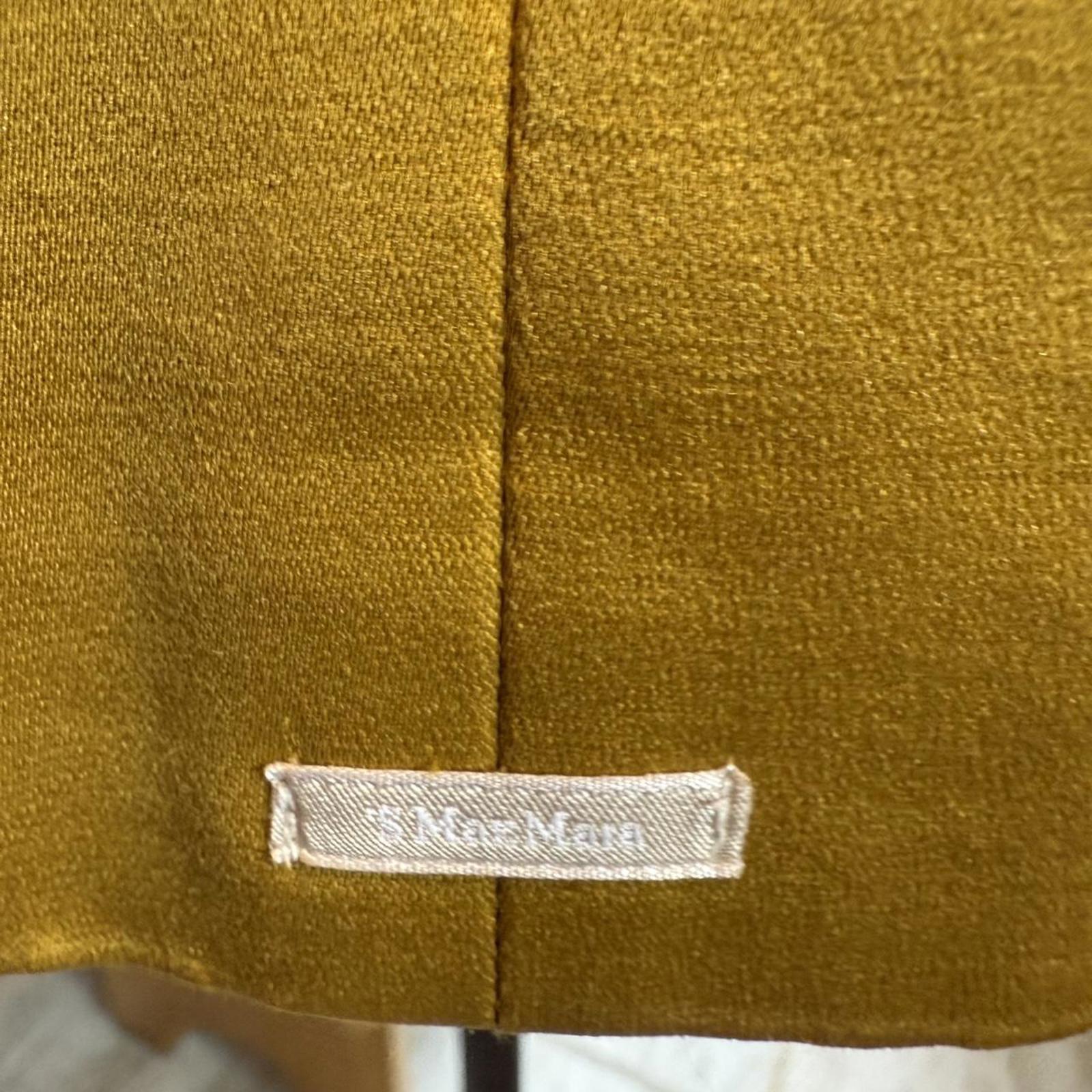 MaxMara Mustard Yellow Pleated A-Line Skirt