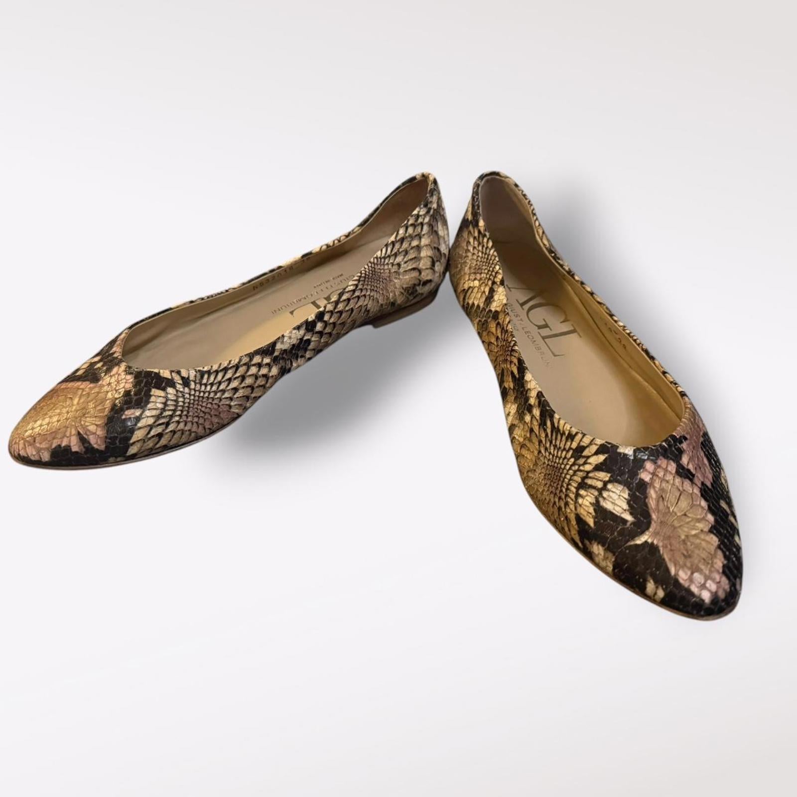 AGL Women's Snakeskin Flats Italy