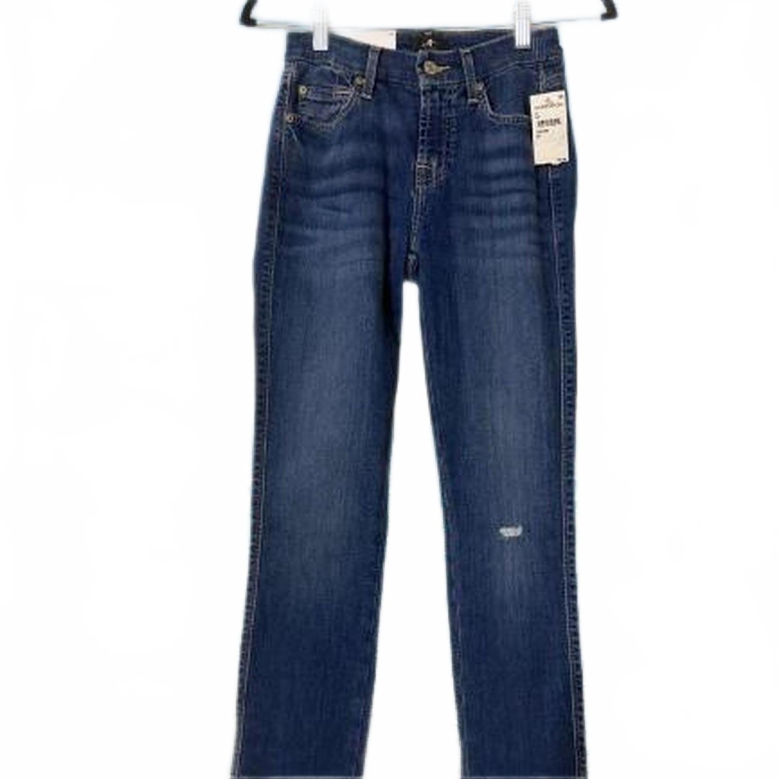 7 For All Mankind Blue Straight Leg Jeans