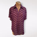 Yifan and Alessia Purple Paisley Short Sleeve Blouse