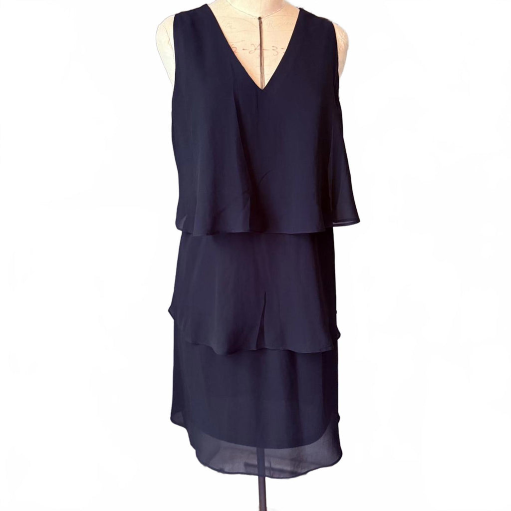 Chiffon Tiered Black Dress