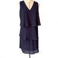 Chiffon Tiered Black Dress