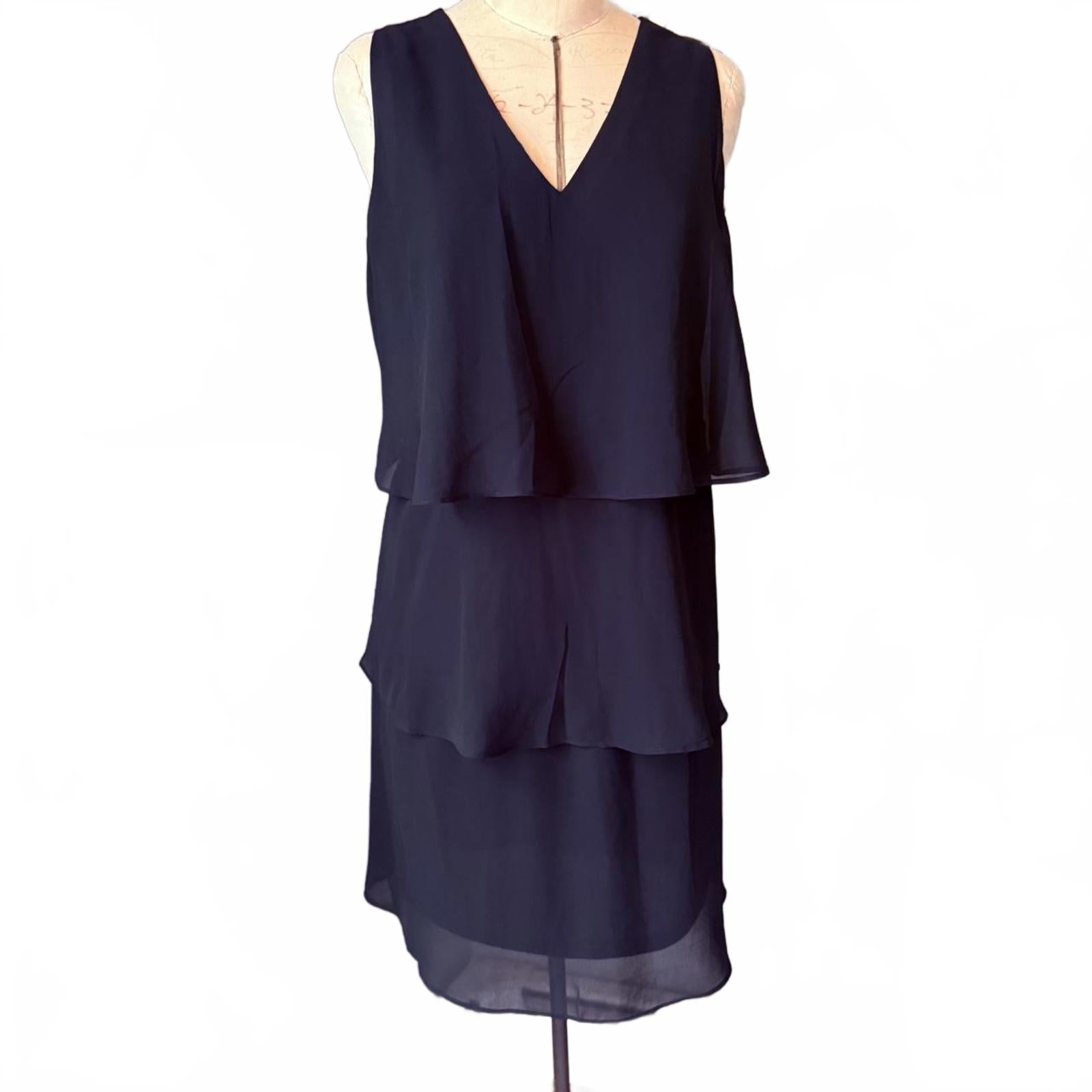 Chiffon Tiered Black Dress