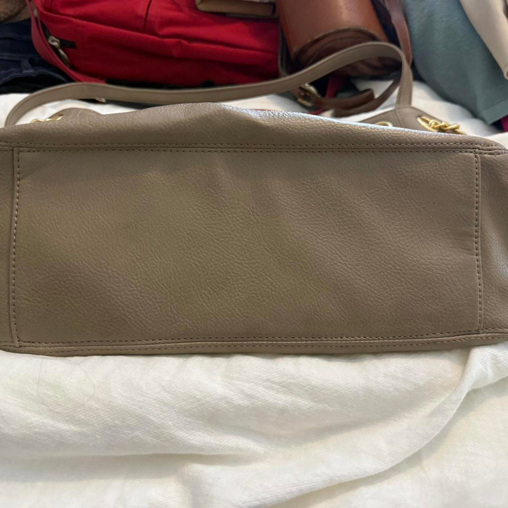 Bebe Tan Leather Shoulder Bag