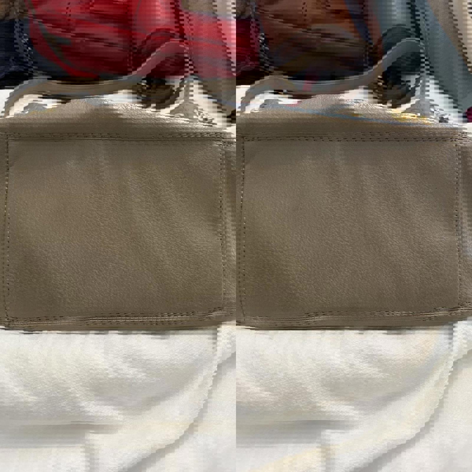 Bebe Tan Leather Shoulder Bag