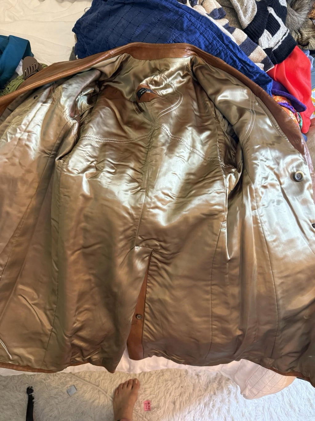 Cortefiel Brown Leather Trench