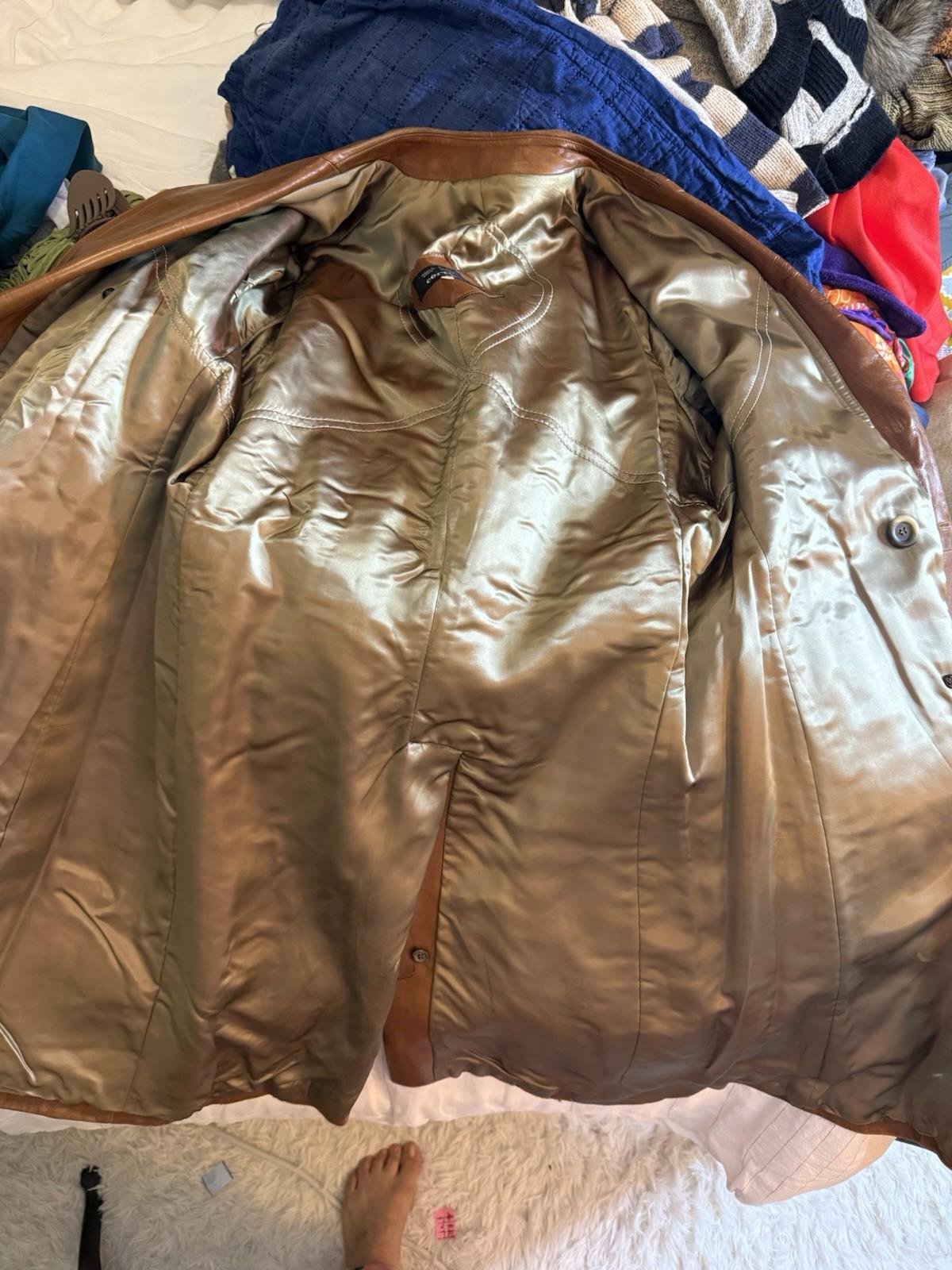 Cortefiel Brown Leather Trench