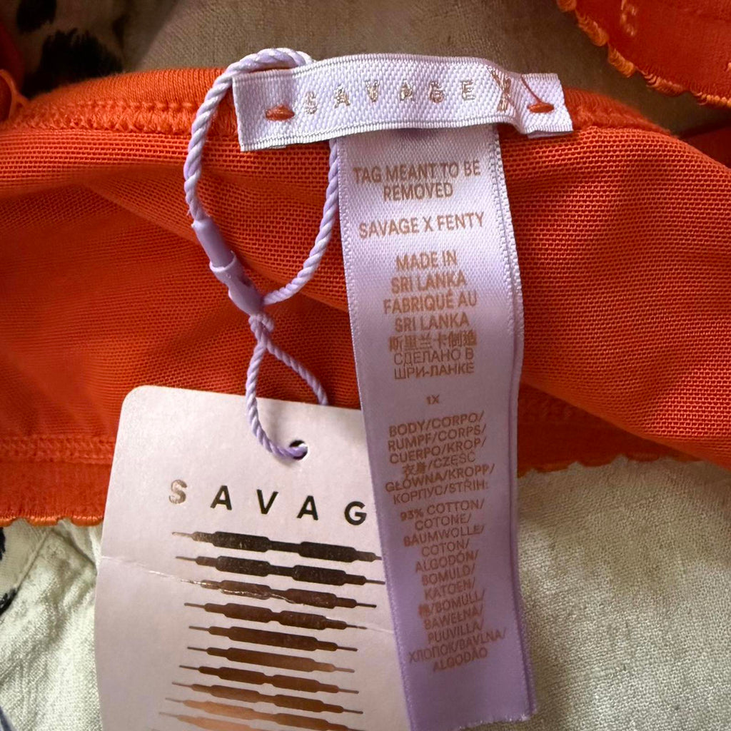 Savage x Fenty Orange Cotton Corset Top