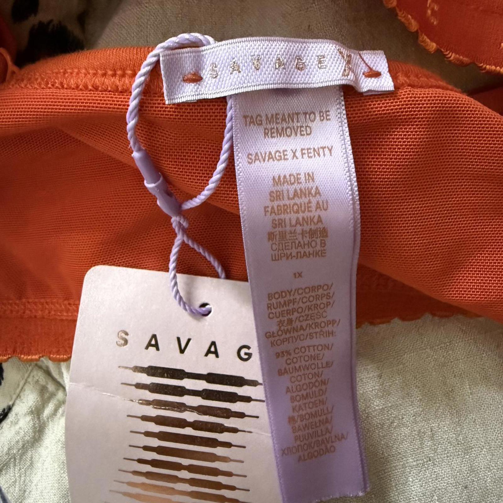 Savage x Fenty Orange Cotton Corset Top