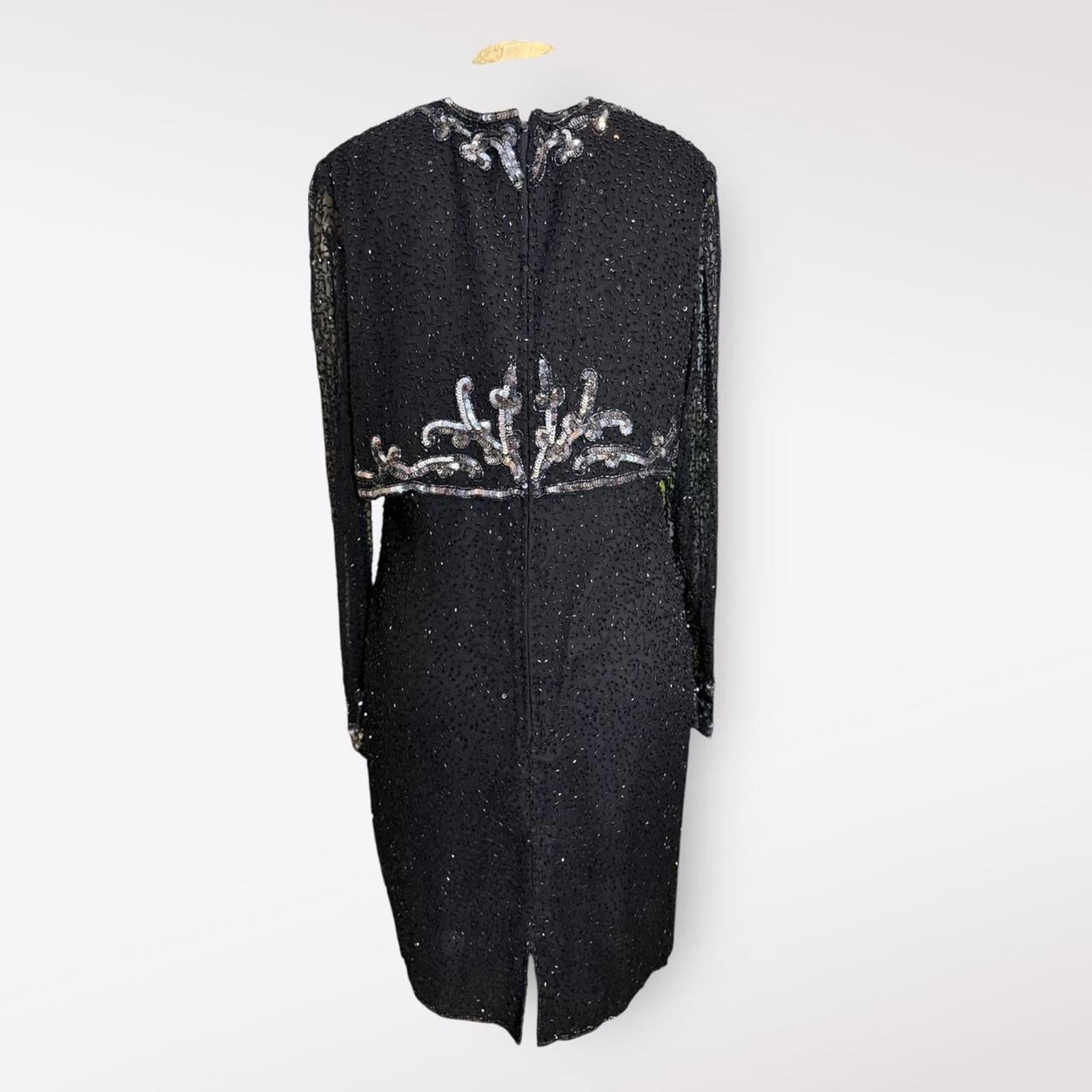 Brilliante Black Silk Embellished Dress