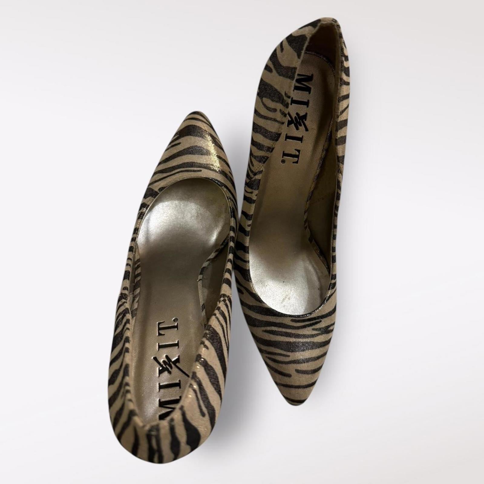 Mixit Zebra Print Pointed Toe Heels
