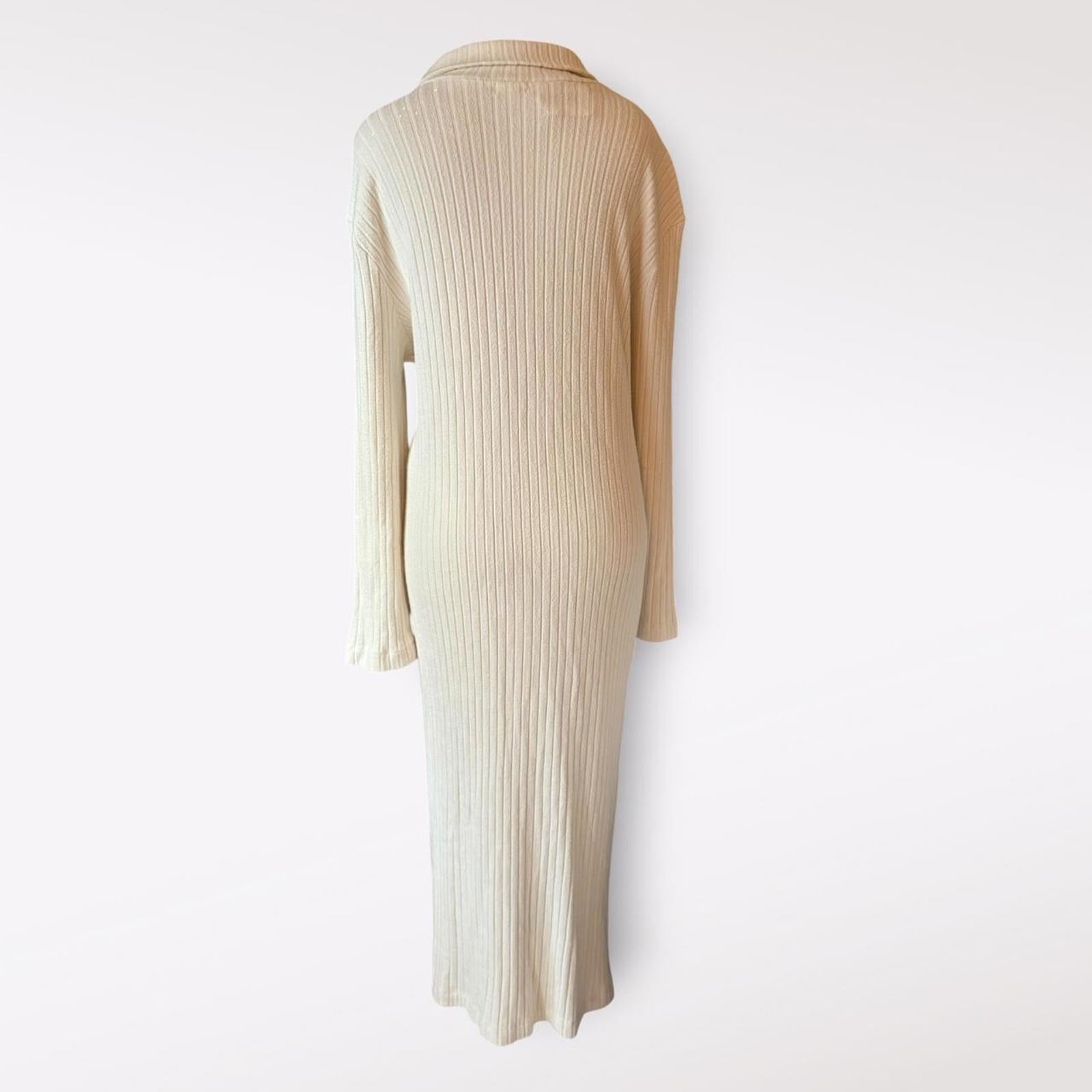 DONNI. Cream Maxi Sweater Dress