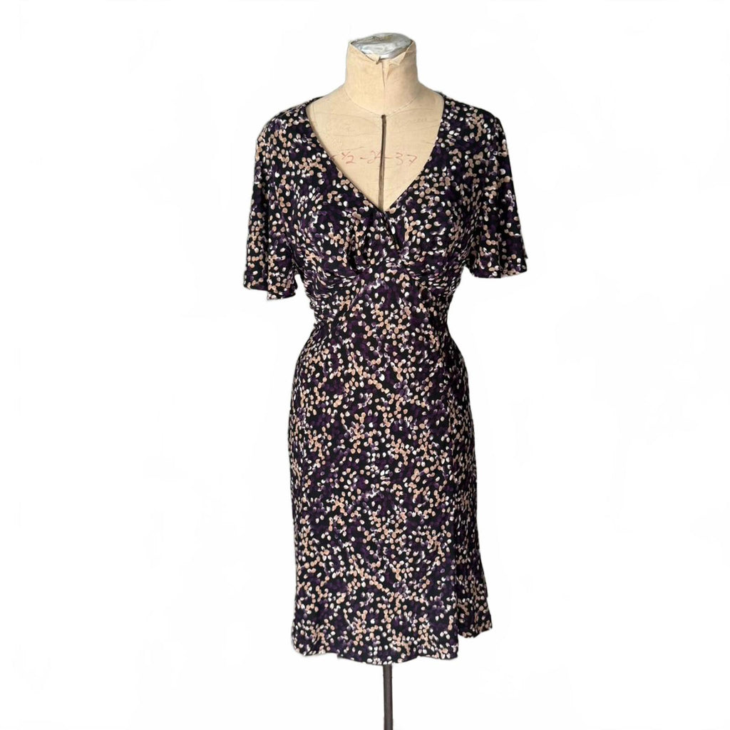 Chaps Purple and Black Floral Dress