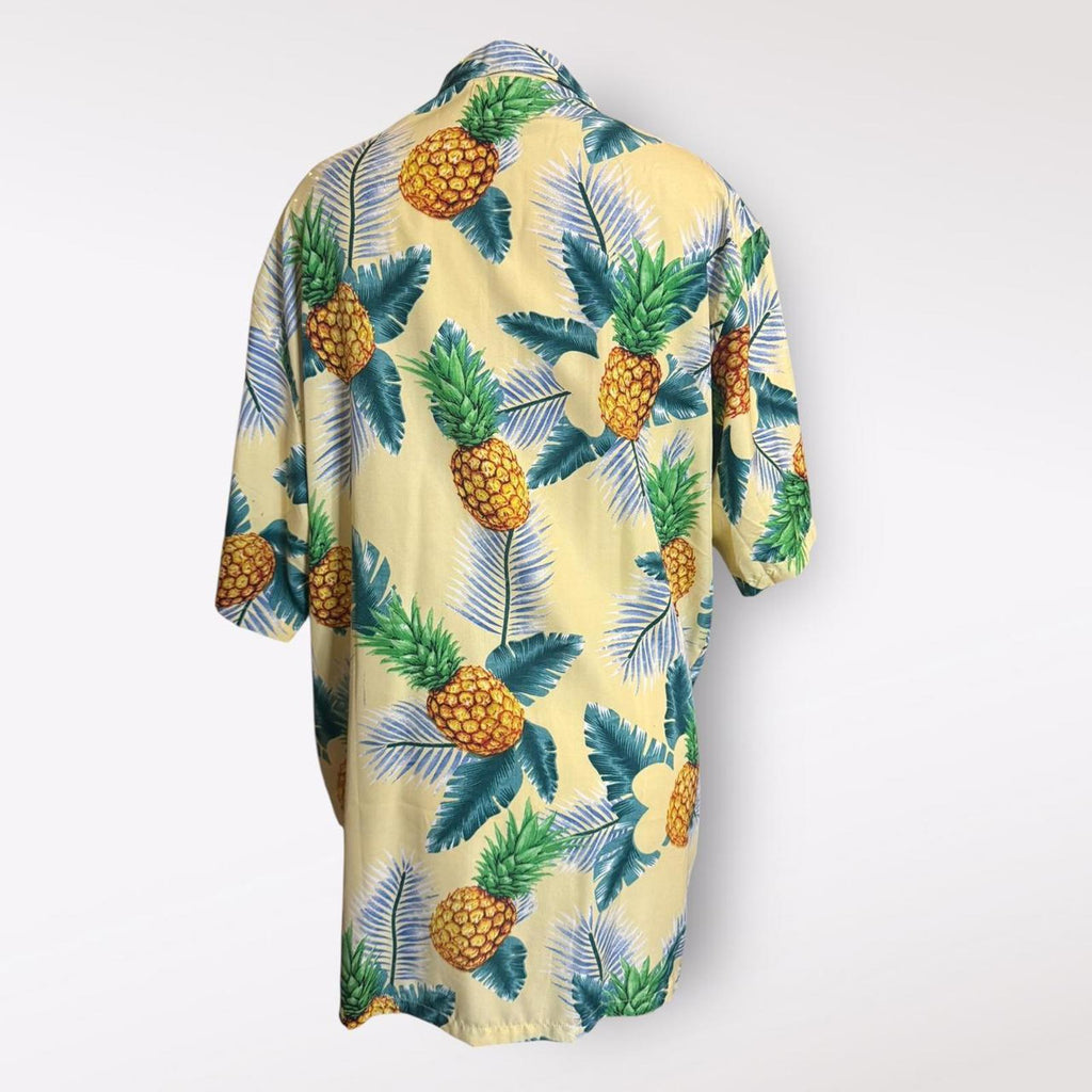 On Shore Yellow and Green Hawaiian Shirt with Pineapples