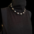 Silver Tone Facetted Bead Choker