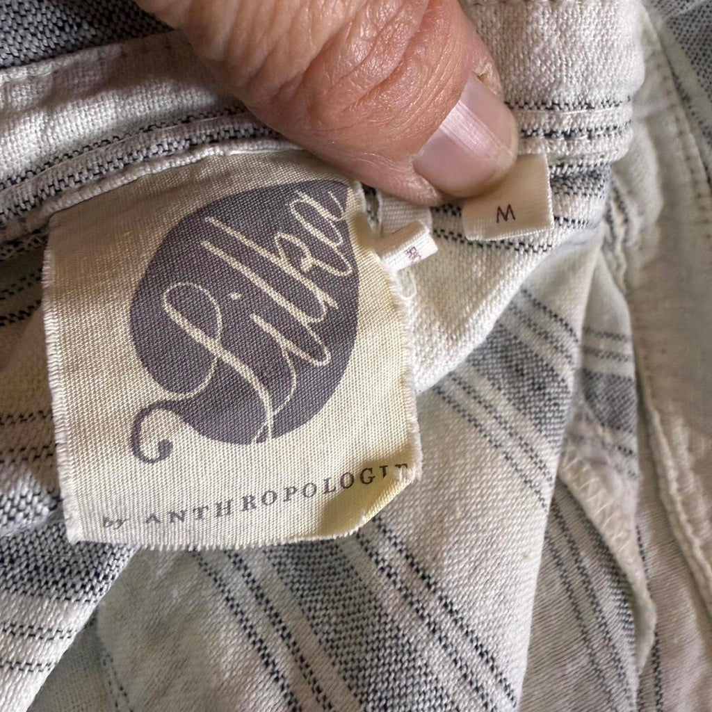 Anthropologie Lilka Linen Striped Button-Up Shirt