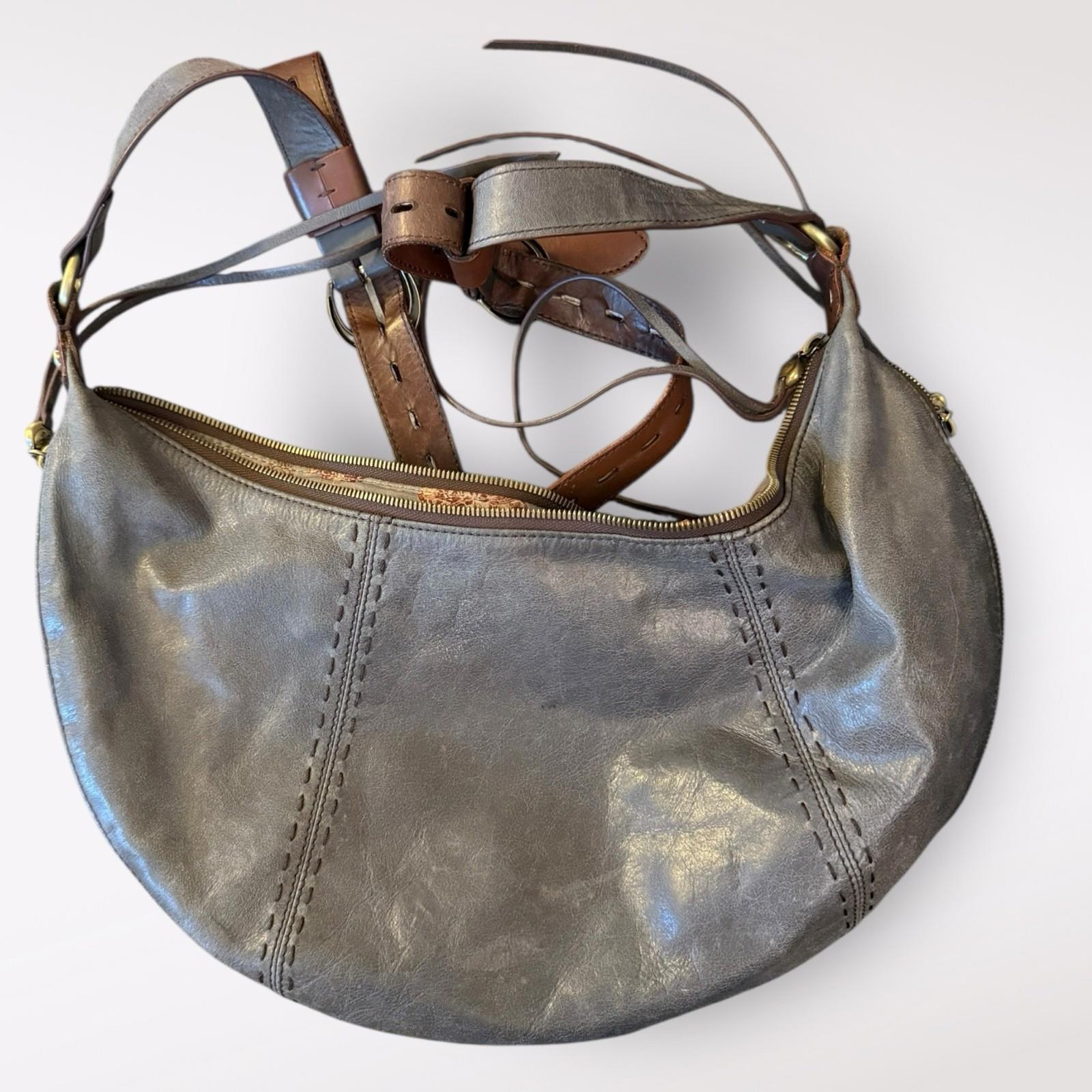 HOBO International Handbag Purse Gray Leather Crossbody Bag