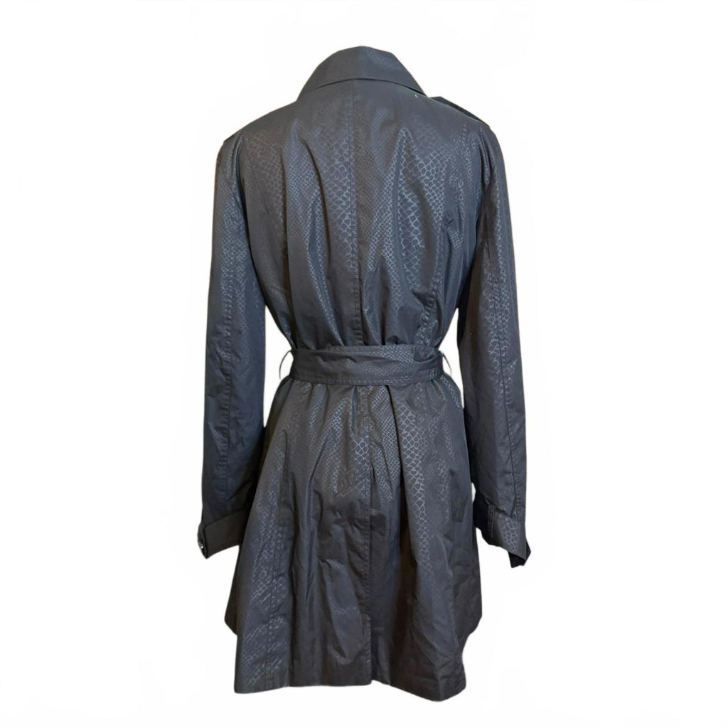 Attention Women's Black Textured Trench Coat