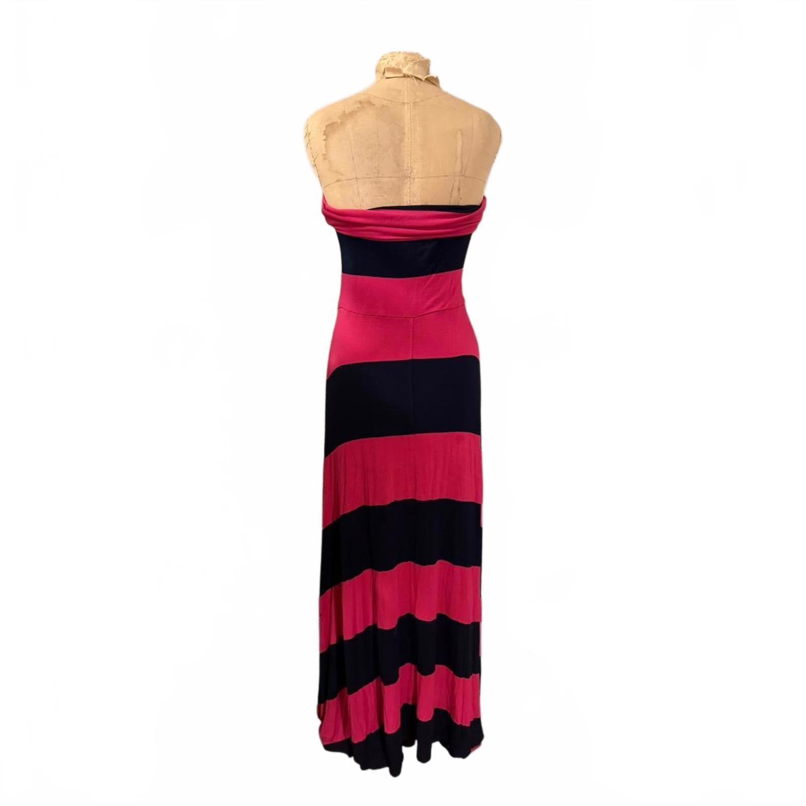 Red and Black Striped Maxi Dress Size M