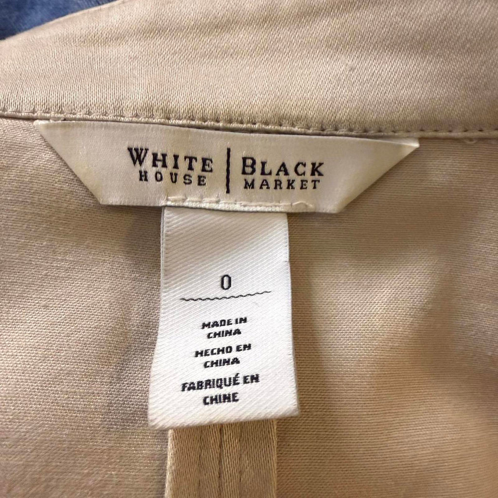 White House Black Market Cream Jacket With Lace-up Back