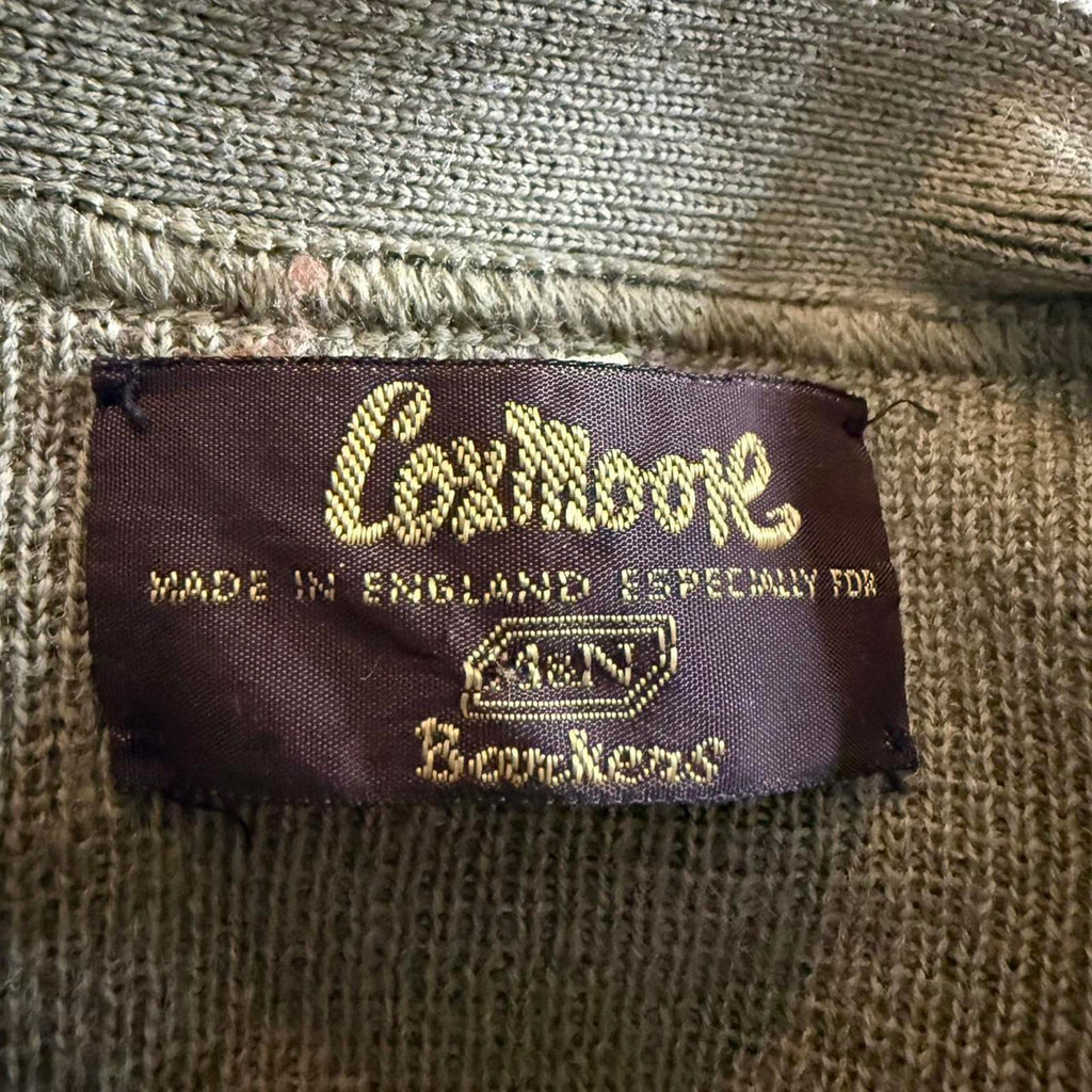 Cox Moore Olive Green Knit Button-Up Vest