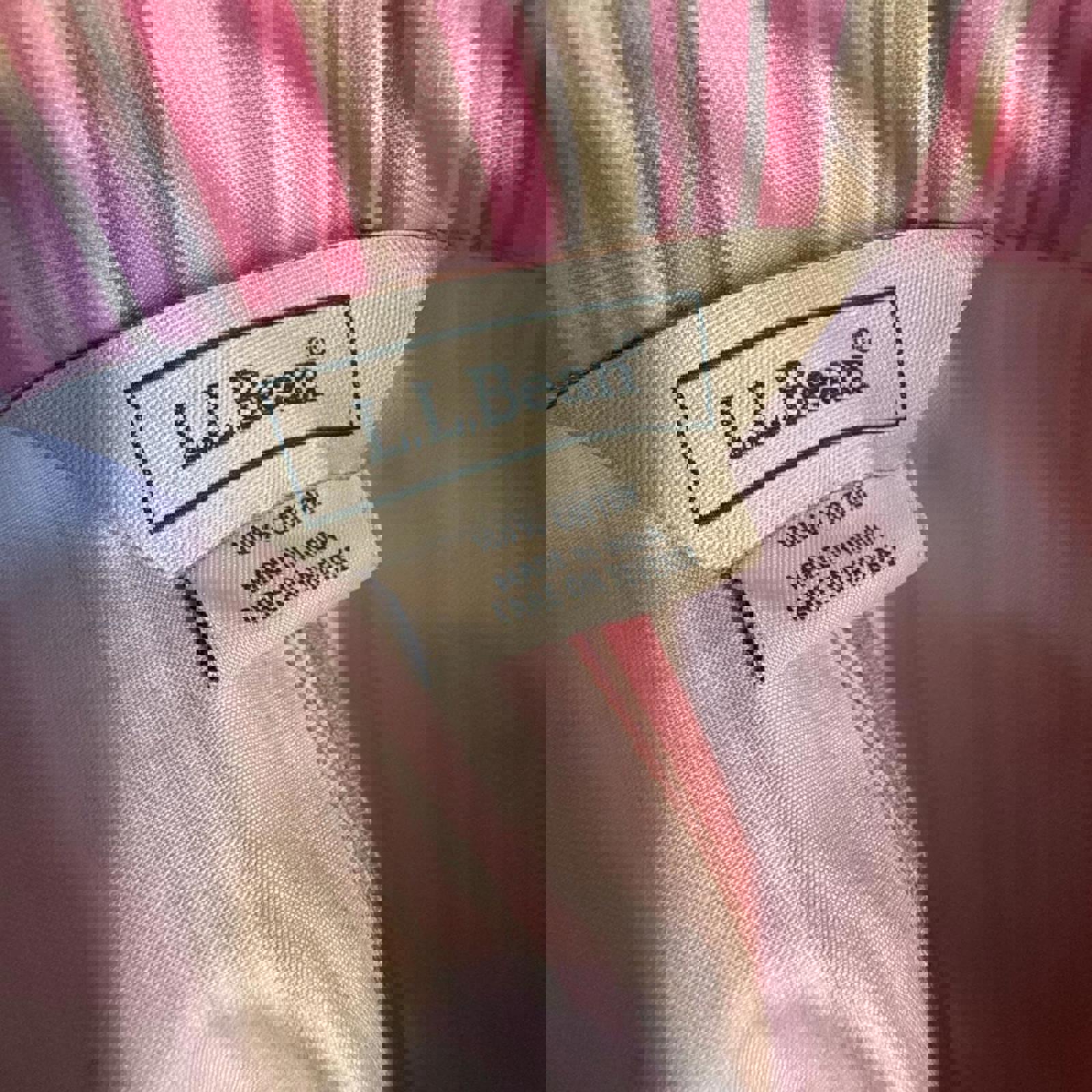 L.L.Bean Pink and White Striped Raincoat Size M