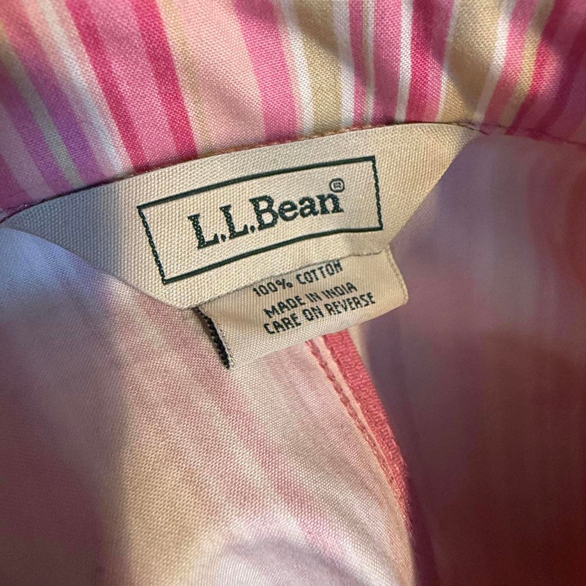 L.L.Bean Pink and White Striped Lightweight Jacket