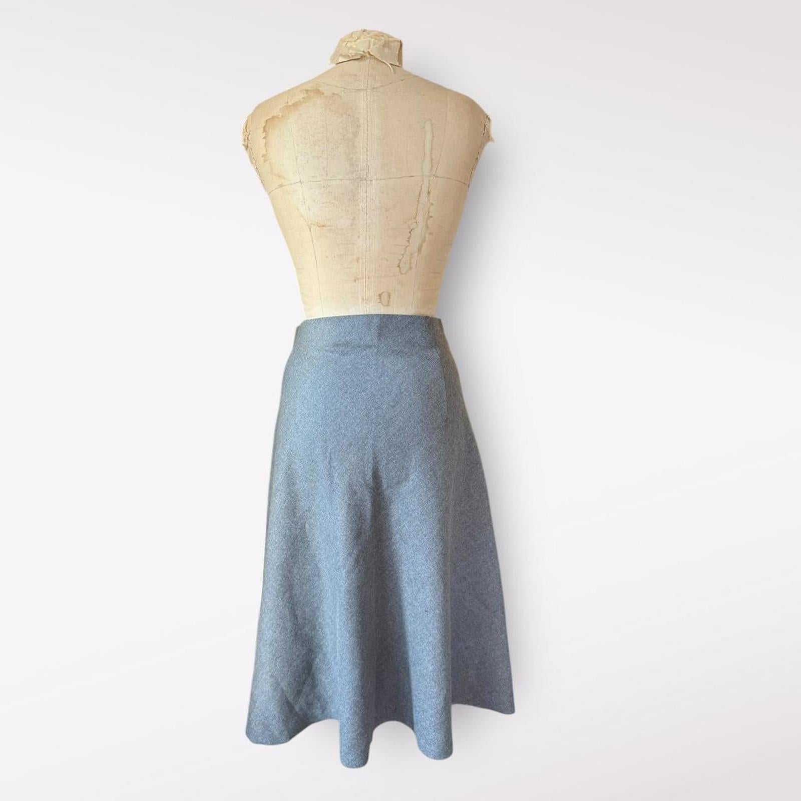 Zara Woman Gray Wool Blend A-Line Skirt