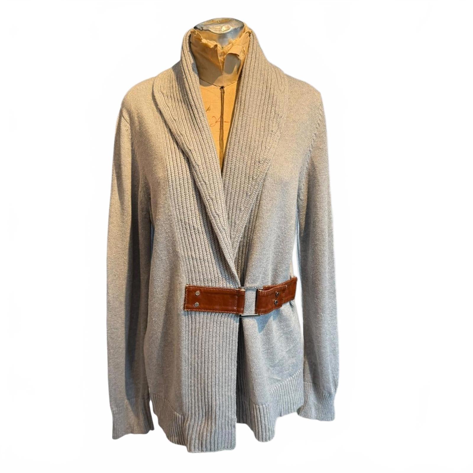Michael Kors Gray Knit Cardigan with Belt