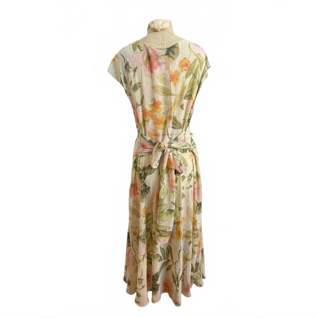 Spiegal Floral Sheer Midi Dress Size L