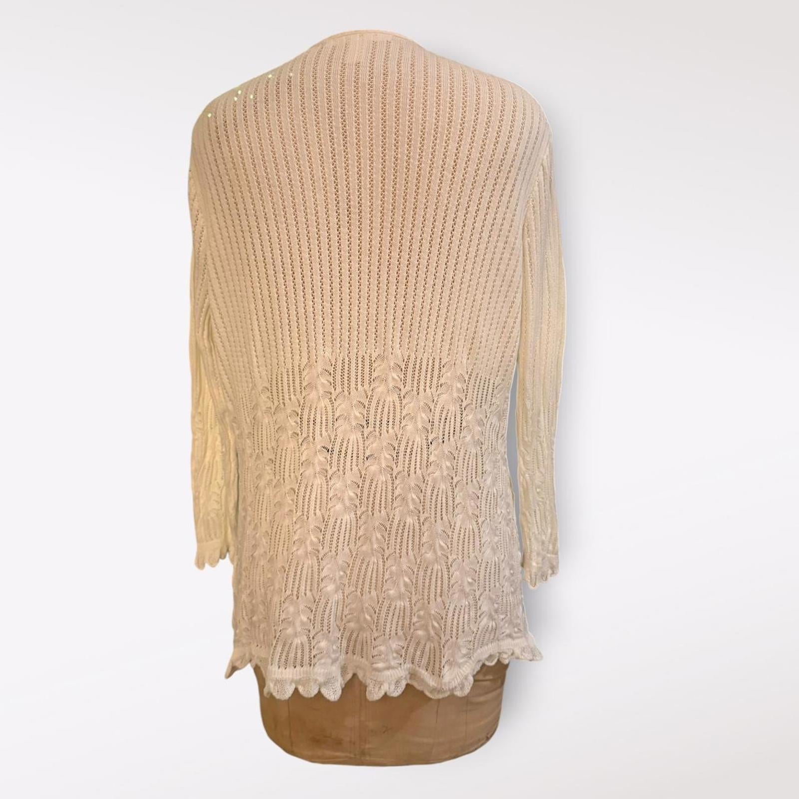 Emaline Cream Cardigan with Lace Trim