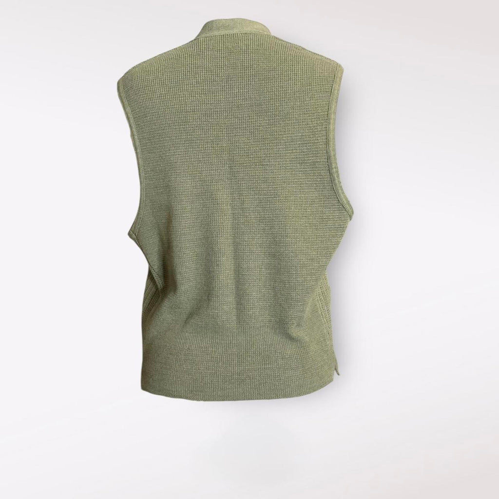 Cox Moore Olive Green Knit Button-Up Vest