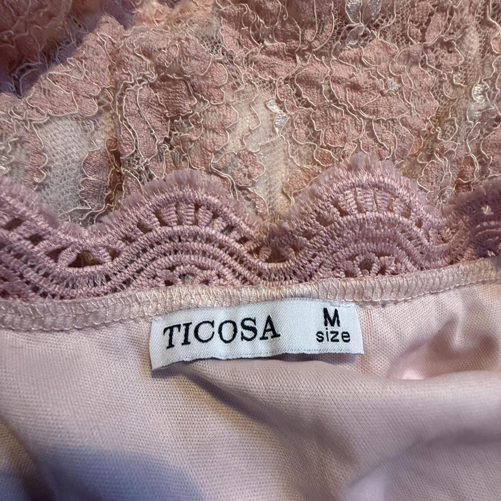 Ticosa Pink Lace Button Up Blouse Size M