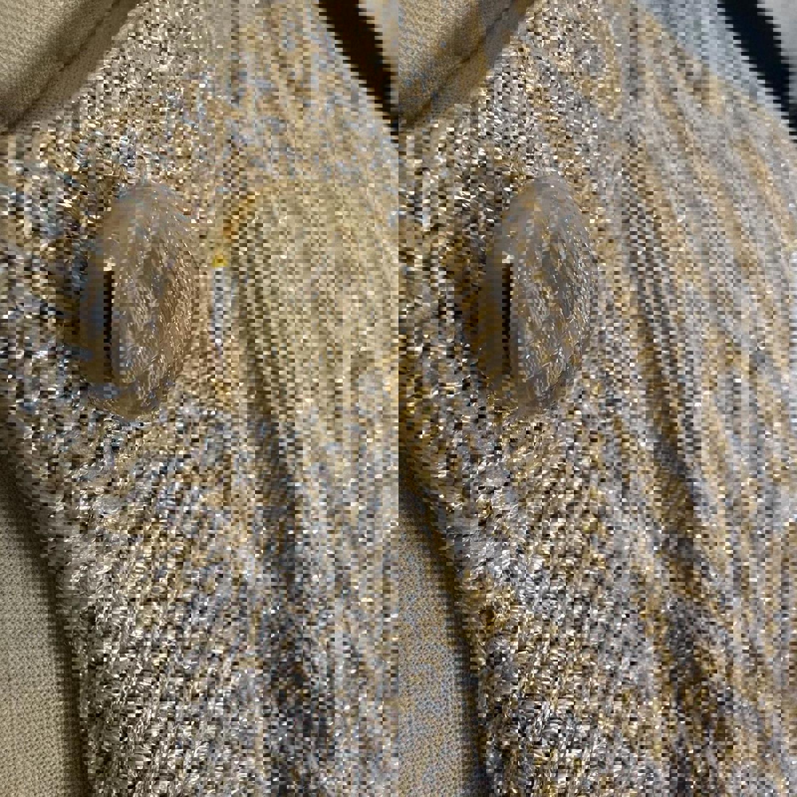 Vintage Beige Knit Button-Up Cardigan Sweater