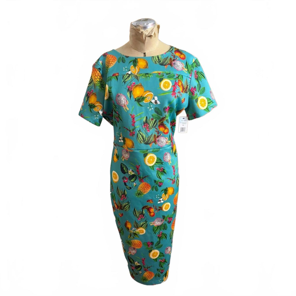 Alexia Admor Fruit Print Dress Turquoise
