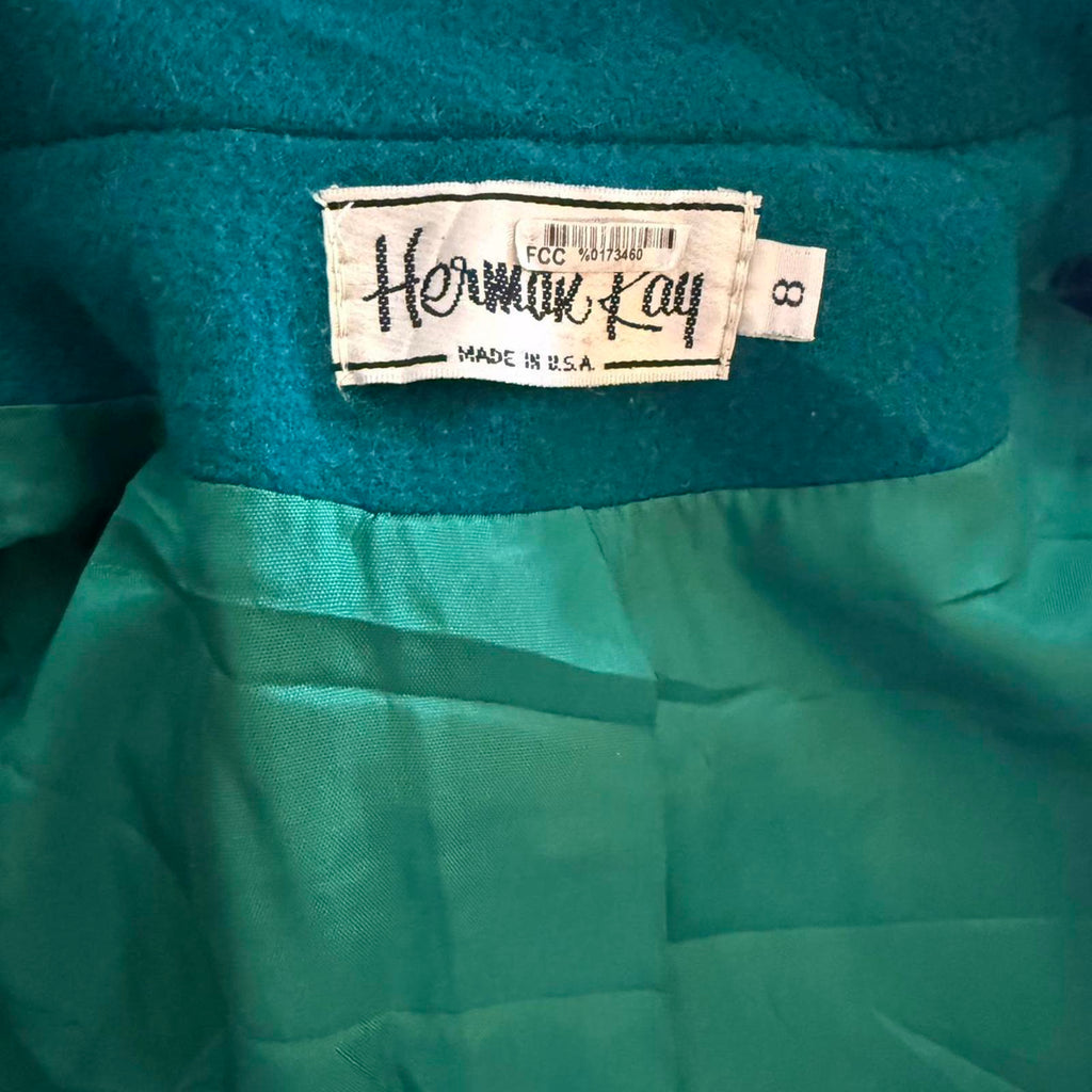 Herman Kay Teal Vintage Wool Coat
