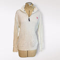U.S. Polo Assn. White Cable Knit 1/4 Zip Sweater