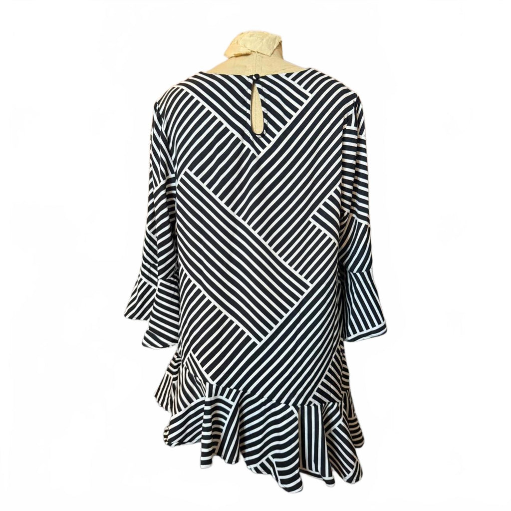Jessica London Black and White Striped Dress Size 12