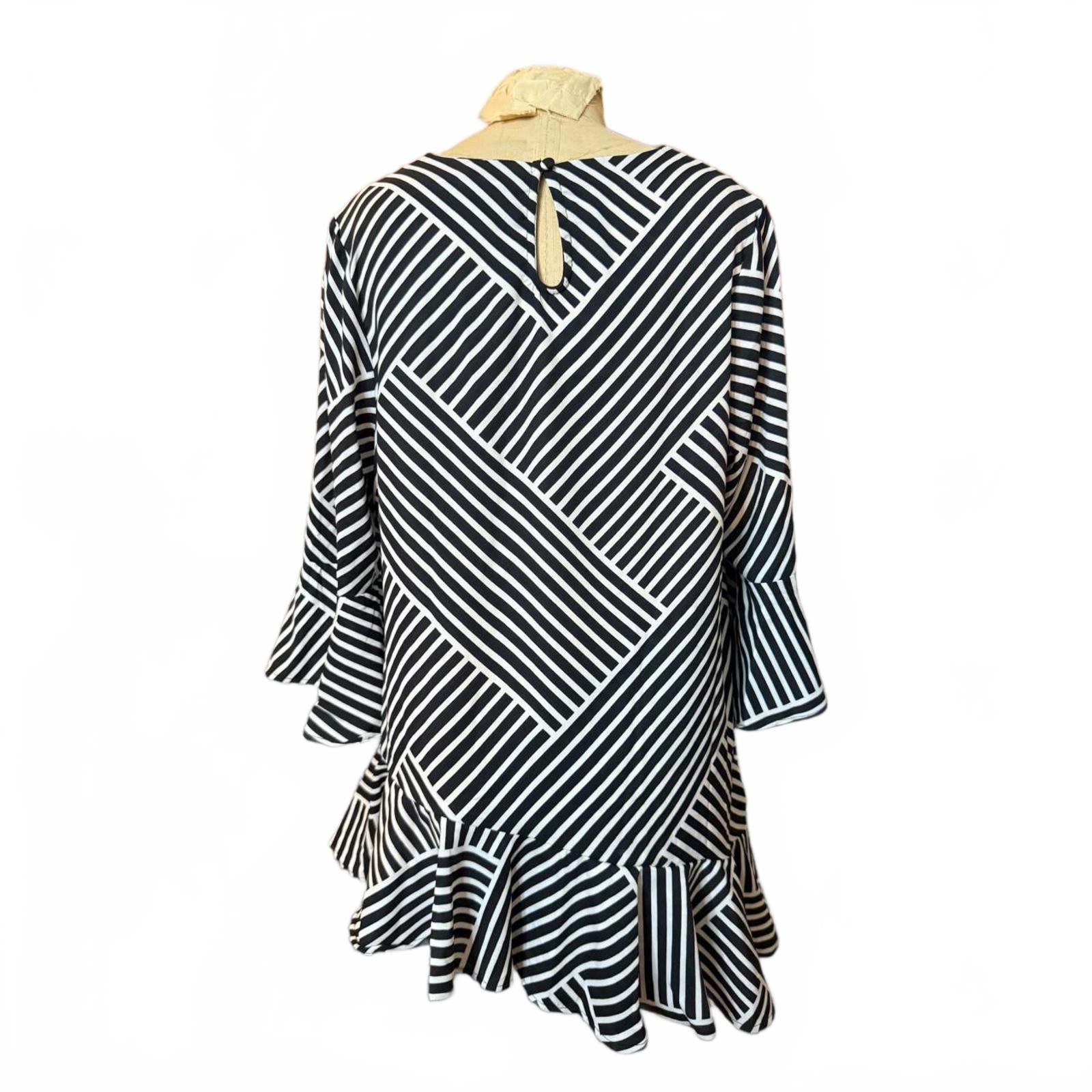 Jessica London Black and White Striped Dress Size 12