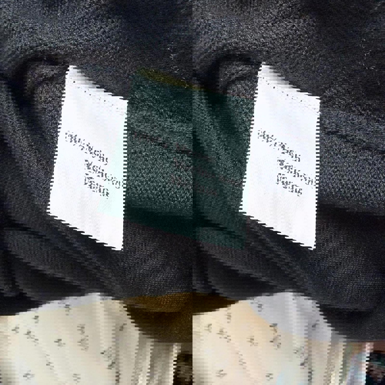 Ghost Black Long Sleeve V-Neck 100% Merino Wool Knit Dress