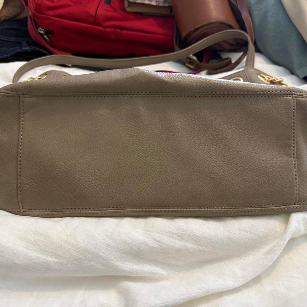 Bebe Tan Leather Shoulder Bag