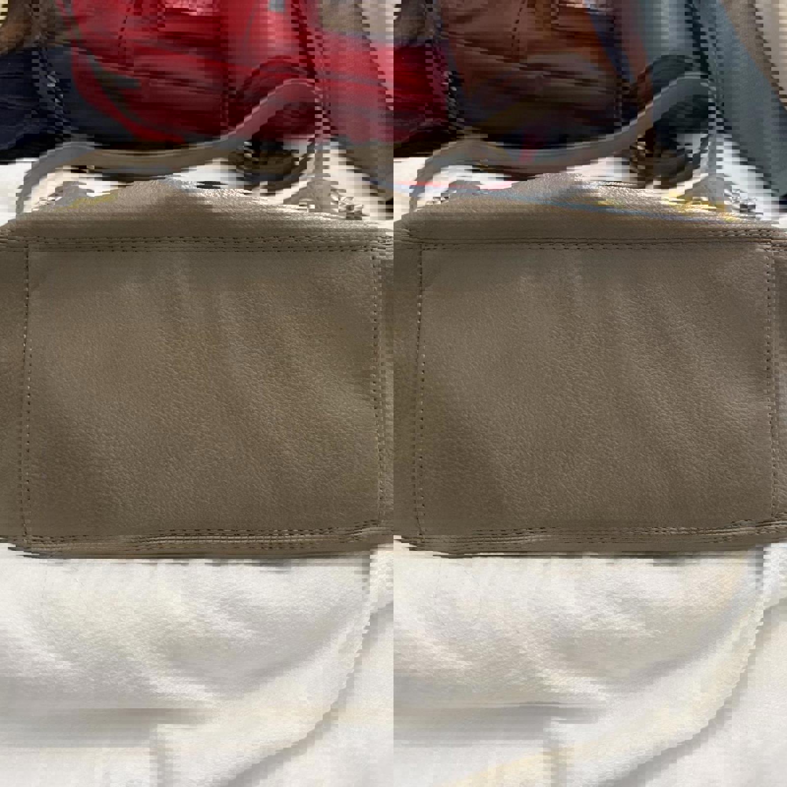 Bebe Tan Leather Shoulder Bag