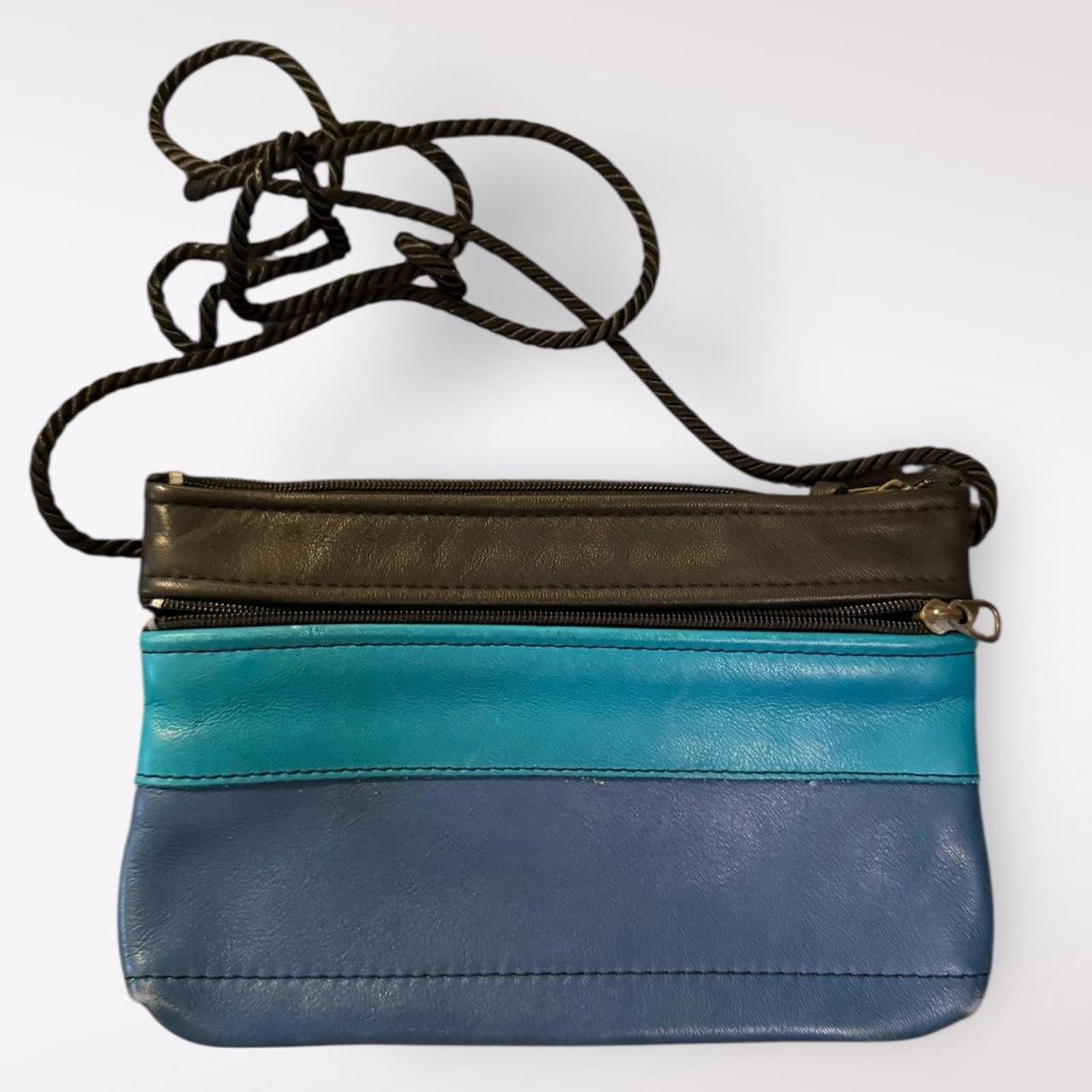 Women's Blue and Black Colorblock Crossbody Bag