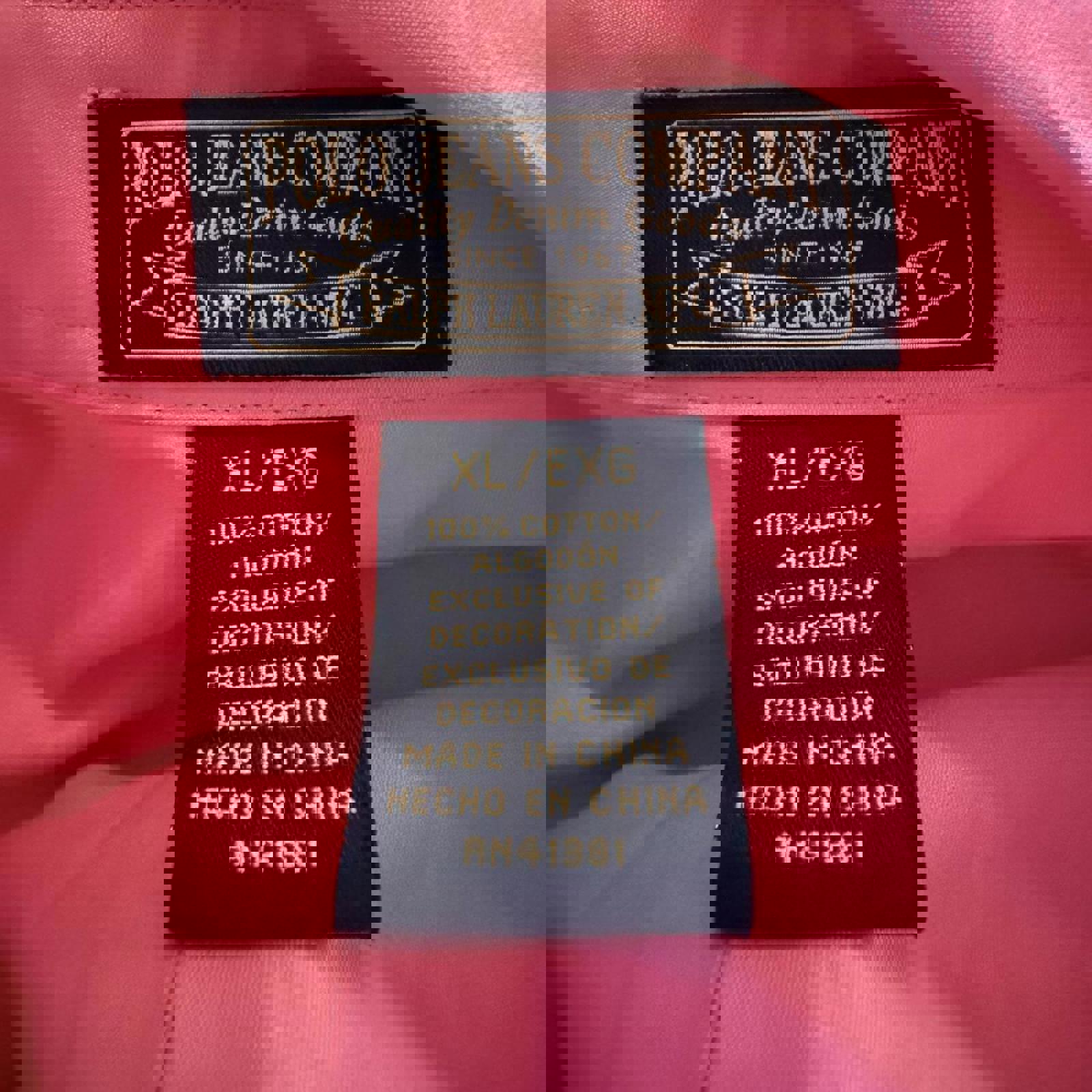 Polo Jeans Company Ralph Lauren Pink Cotton Button-Up Shirt