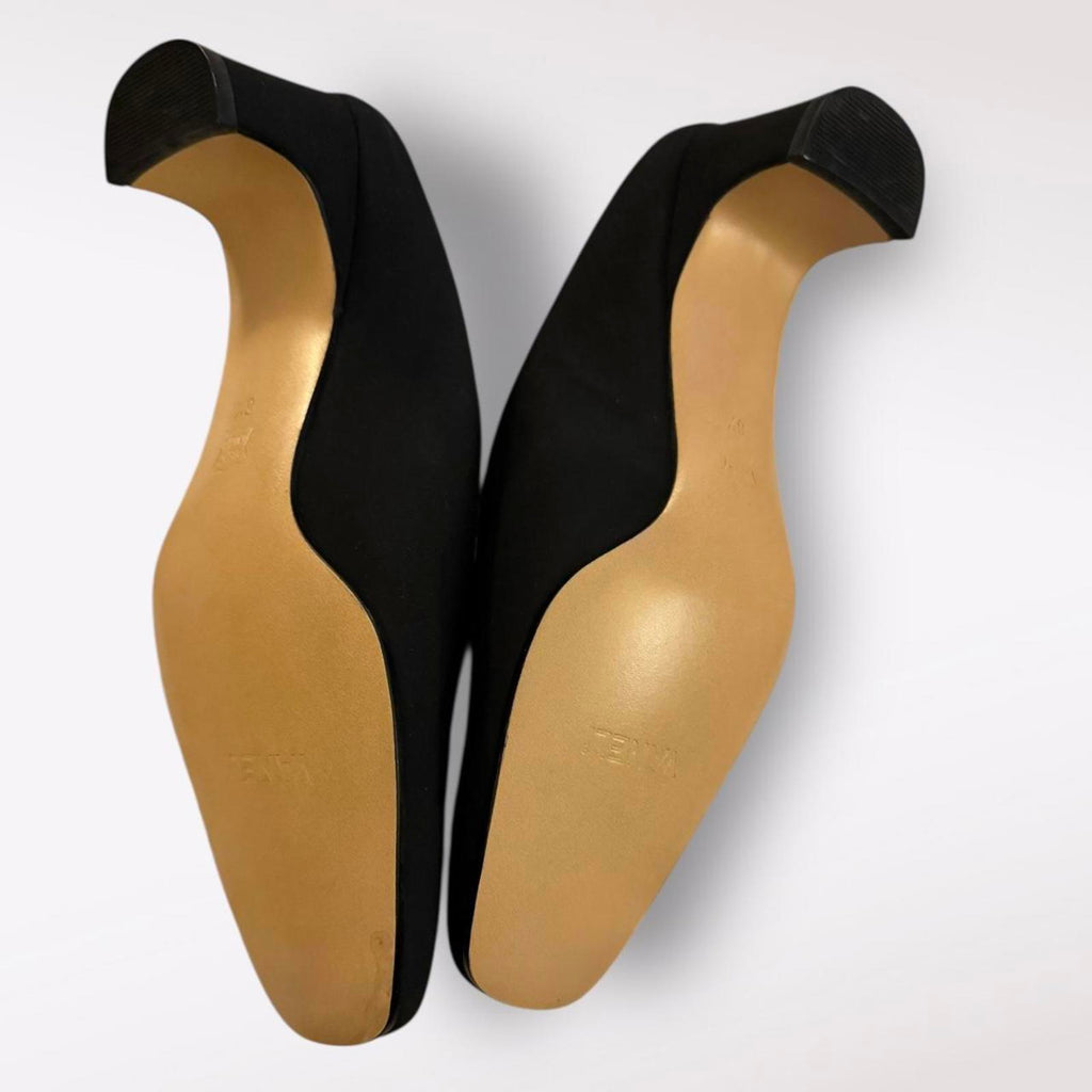 VANELi Women's Black Suede Slip-On Heeled Mules