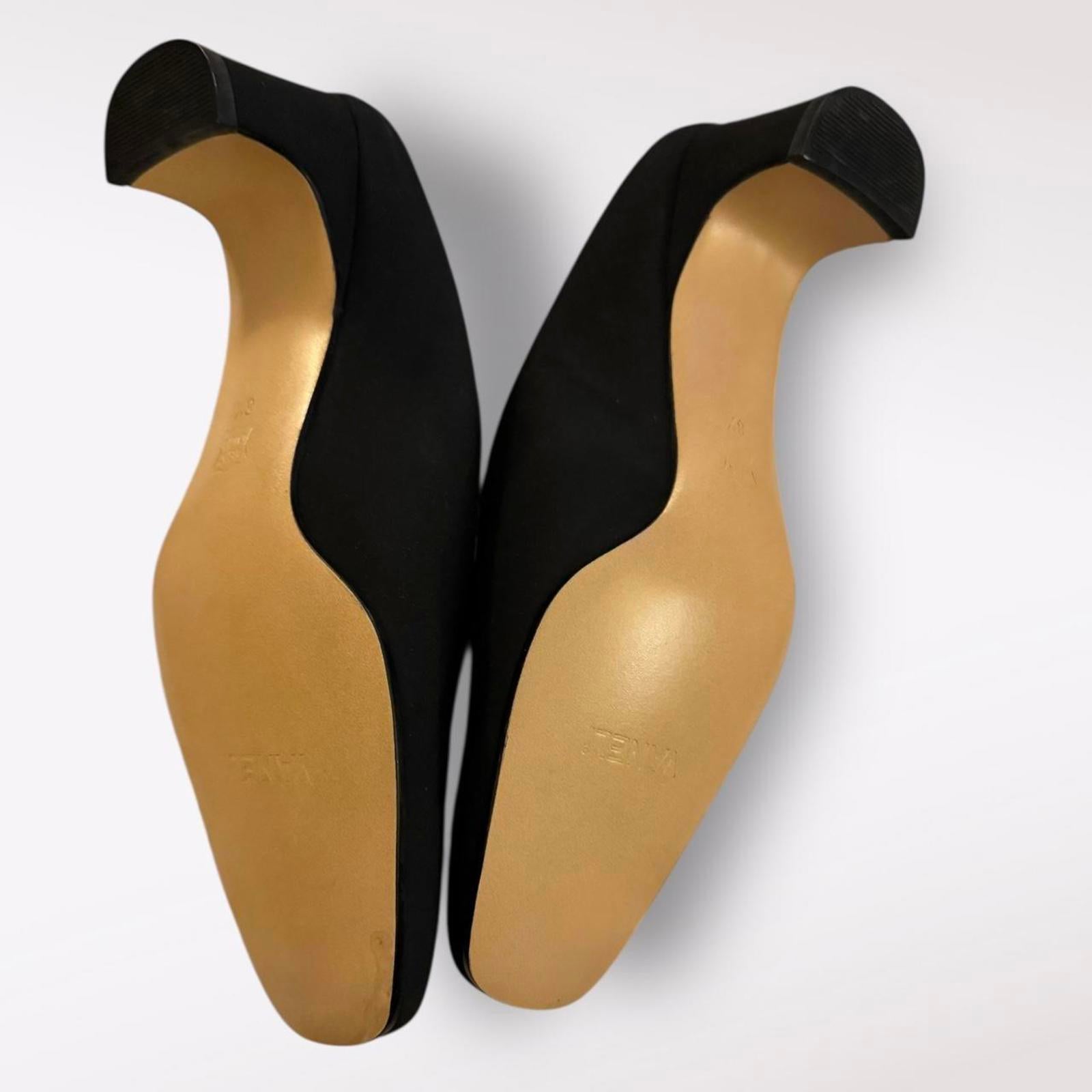 VANELi Women's Black Suede Slip-On Heeled Mules