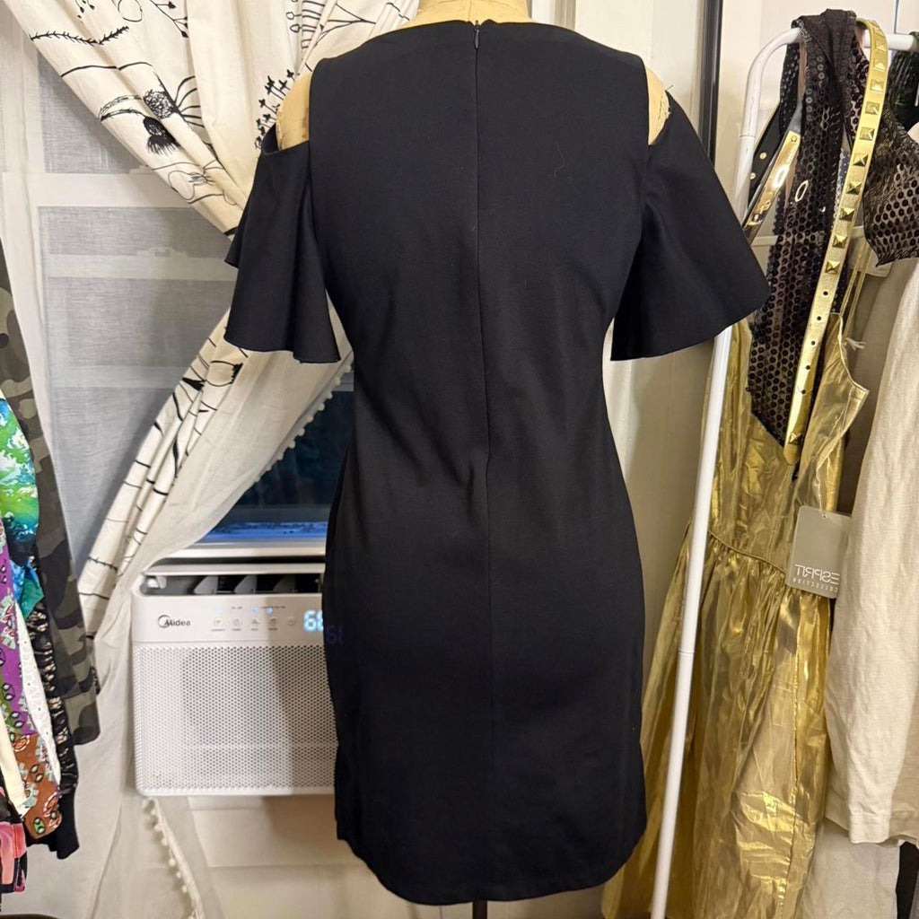 Black dress with cold shoulder